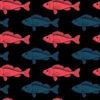 Seamless pattern with fishes. Perfect for fabric design, poster, print, decor element vector