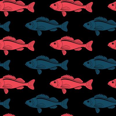 Seamless pattern with fishes. Perfect for fabric design, poster, print, decor element