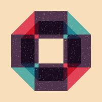 Geometric object with riso print effect. . Graphic element for fabric, textile, clothing, wrapping paper, wallpaper, poster. Graphic element. Perfect For your own decoration or design vector