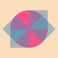 Geometric object with riso print effect. . Graphic element for fabric, textile, clothing, wrapping paper, wallpaper, poster. Graphic element. Perfect For your own decoration or design vector
