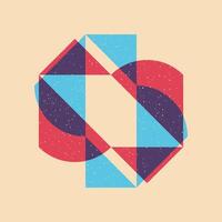 Geometric object with riso print effect. . Graphic element for fabric, textile, clothing, wrapping paper, wallpaper, poster. Graphic element. Perfect For your own decoration or design vector