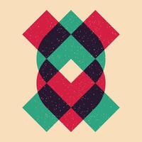 Geometric object with riso print effect. . Graphic element for fabric, textile, clothing, wrapping paper, wallpaper, poster. Graphic element. Perfect For your own decoration or design vector