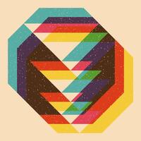 Geometric object with riso print effect. . Graphic element for fabric, textile, clothing, wrapping paper, wallpaper, poster. Graphic element. Perfect For your own decoration or design vector