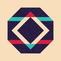 Geometric object with riso print effect. . Graphic element for fabric, textile, clothing, wrapping paper, wallpaper, poster. Graphic element. Perfect For your own decoration or design vector