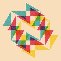 Geometric object with riso print effect. . Graphic element for fabric, textile, clothing, wrapping paper, wallpaper, poster. Graphic element. Perfect For your own decoration or design vector