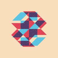 Geometric object with riso print effect. . Graphic element for fabric, textile, clothing, wrapping paper, wallpaper, poster. Graphic element. Perfect For your own decoration or design vector