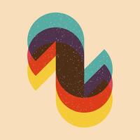 Geometric object with riso print effect. . Graphic element for fabric, textile, clothing, wrapping paper, wallpaper, poster. Graphic element. Perfect For your own decoration or design vector