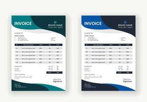 Professional business invoice template design with vector