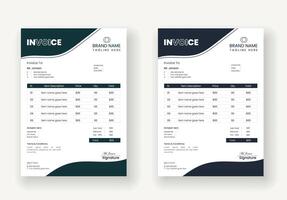 Professional and Modern business invoice template design vector