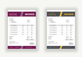 Professional and Modern business invoice template design vector