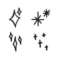 Various star and sparkle doodle hand drawn for element and illustration vector