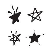 Various star and sparkle doodle hand drawn for element and illustration vector