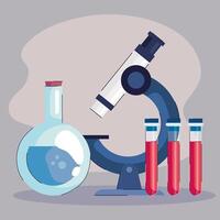 microscope with tube test laboratory icon vector