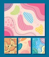 four abstracs organics set backgrounds vector