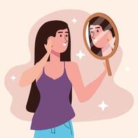 beautiful sexy girl with mirror character vector