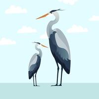 Discover this sleek, modern grey heron logo, designed in illustration and flat style. Perfect for use in branding, icon design, and graphic projects vector