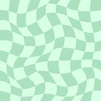 Distorted checkered pattern. Groovy retro hippie seamless pattern. Retro style psychedelic Trendy 70s style. Trippy checkerboard Vintage background. Distorted geometric pattern. Abstract monochrome. vector