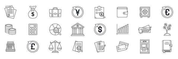 accounting icons set, Included icons as Audit, pie chart, Dollar Sign, Investment and more symbols collection, logo isolated illustration vector