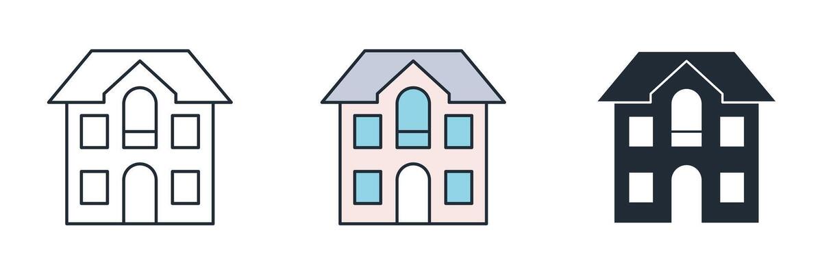 Real Estate Building Icon symbol illustration isolated on white background