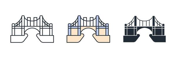 bridge building Icon symbol illustration isolated on white background vector
