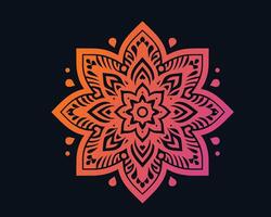 Floral mandala design gradient color vector