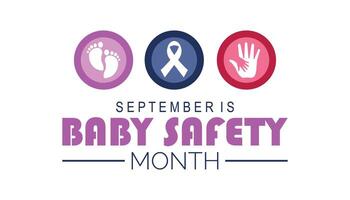 baby safety month is observed every year on September.Holiday concept. background, placard, banner design template illustration background design. vector