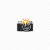 camera with a flash Realistic 3d icon vector