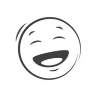 Emoticon icon. Happy laughing face Emoji isolated on white background. vector
