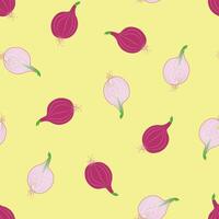 Seamless pattern with onion. Flat food background. Good for textile, wrapp and cover vector