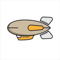 A Zeppelin airship with a white background. vector