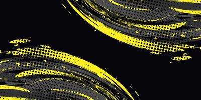 Abstract Background with Yellow and Gray Brush Texture and Halftone Effect. Grunge Sport Background, for Event Banner or Poster Design vector
