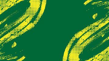 Abstract Background with Green and Yellow Brush Texture and Halftone Effect. Grunge Sport Background, for Event Banner or Poster Design vector