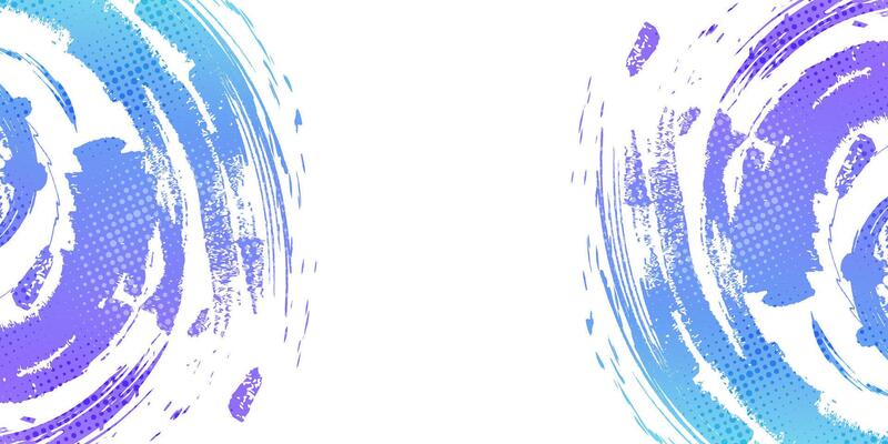 Abstract Sport Background with Cyan and Purple Gradient Brush Texture and Halftone Effect. Vibrant Grunge Background