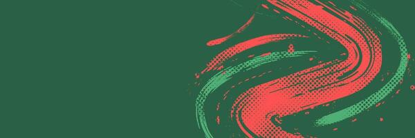 Abstract Sports Background with Green and Orange Brush Texture and Halftone Effect. Grunge Background for Banner or Poster Design vector