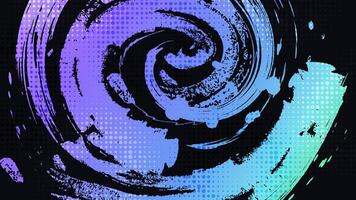 Abstract Sport Background with Cyan and Purple Gradient Brush Texture and Halftone Effect. Vibrant Grunge Background vector