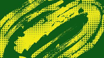Abstract Background with Green and Yellow Brush Texture and Halftone Effect. Grunge Sport Background, for Event Banner or Poster Design vector