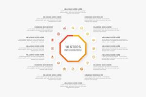 Circle Round Business Infographic Template Design with 16 Options vector