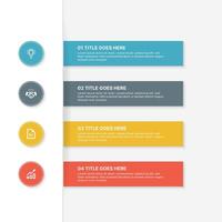 Simple List Business Infographic Design Template with 4 Data Points vector