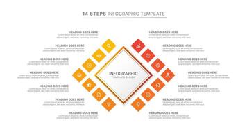 Modern Infographic Design Template with 14 Options vector