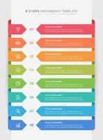 Modern Business Infographic Design Template with 8 Bar of Options vector