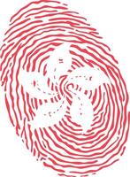 Fingerprint colored with the national flag of Hong Kong vector