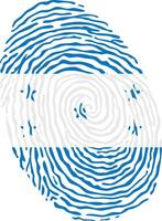 Fingerprint colored with the national flag of Honduras vector