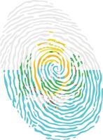 Fingerprint colored with the national flag of San Marino vector