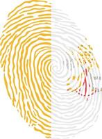 Fingerprint colored with the national flag of Vatican City vector