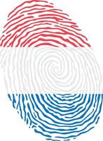 Fingerprint colored with the national flag of Netherlands vector