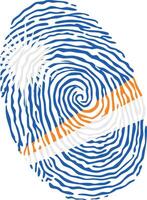 Fingerprint colored with the national flag of Marshall Islands vector