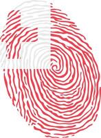 Fingerprint colored with the national flag of Tonga vector