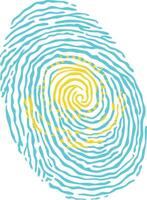 Fingerprint colored with the national flag of Kazakhstan vector
