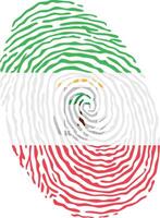 Fingerprint colored with the national flag of Equatorial Guinea vector