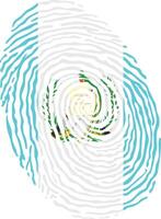 Fingerprint colored with the national flag of Guatemala vector